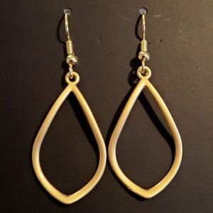 New Handcrafted Geometric Drop Gold Earrings on 14K Gold Plated Hooks